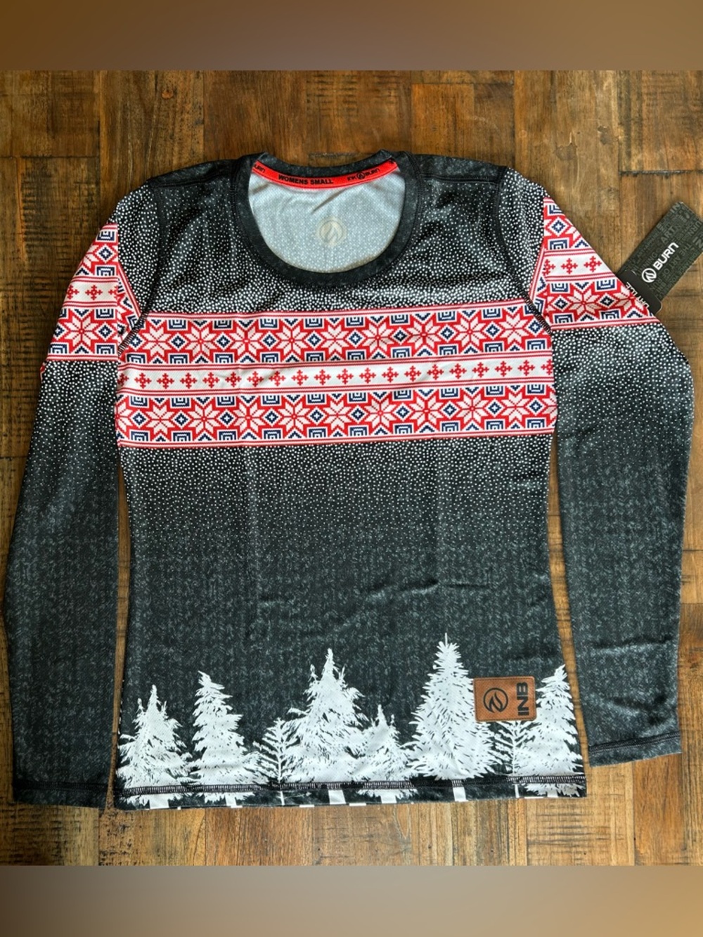 INKnBURN NWT Vintage red and black long sleeve tech/running shirt.